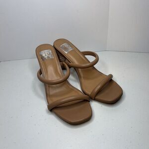 Dolce Vita Merrick Tan Vegan Leather Block Heel Platforms Womens Espadrille